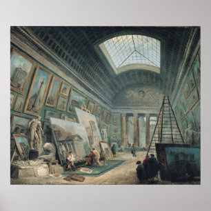 Pôster A Museum Gallery with Ancient Roman Art