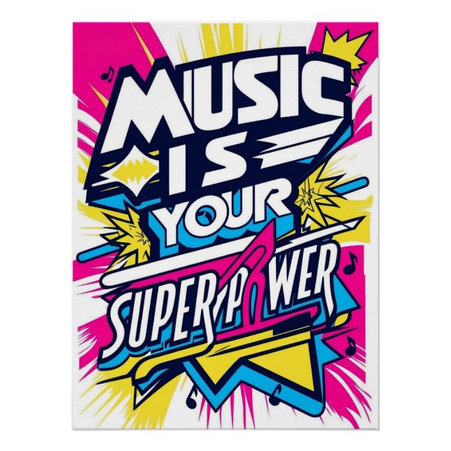 Pôster A Música é Seu Superpoder (Frente)