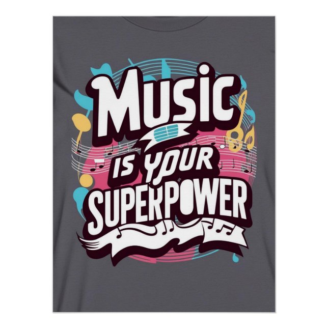 Pôster A Música é Seu Superpoder opção 2 (Frente)