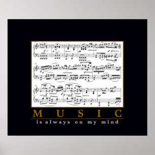 Pôster a música está sempre na minha mente