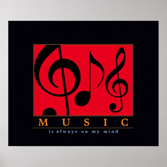 Pôster a música está sempre na minha mente (Frente)