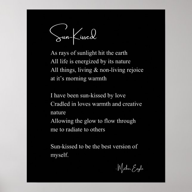 Poster A natureza beijada pelo Sol ama o poema do autoinc (Frente)