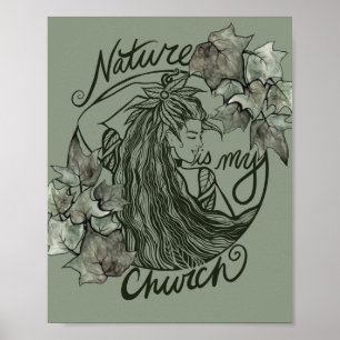 Poster A natureza é a minha Deusa Druida da Igreja