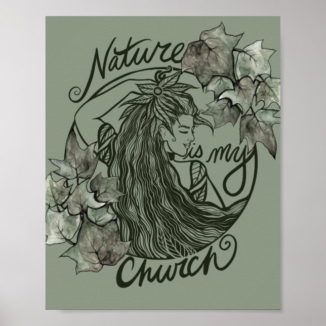 Poster A natureza é a minha Deusa Druida da Igreja (Frente)