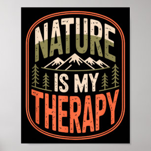 Poster A natureza é terapia caminhada acampamento montanh