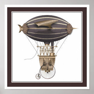 Pôster A nave Penny Farthing Fantasy Flying Machine
