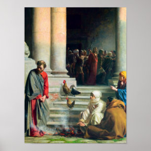 Poster A negação de Peter por Carl Bloch