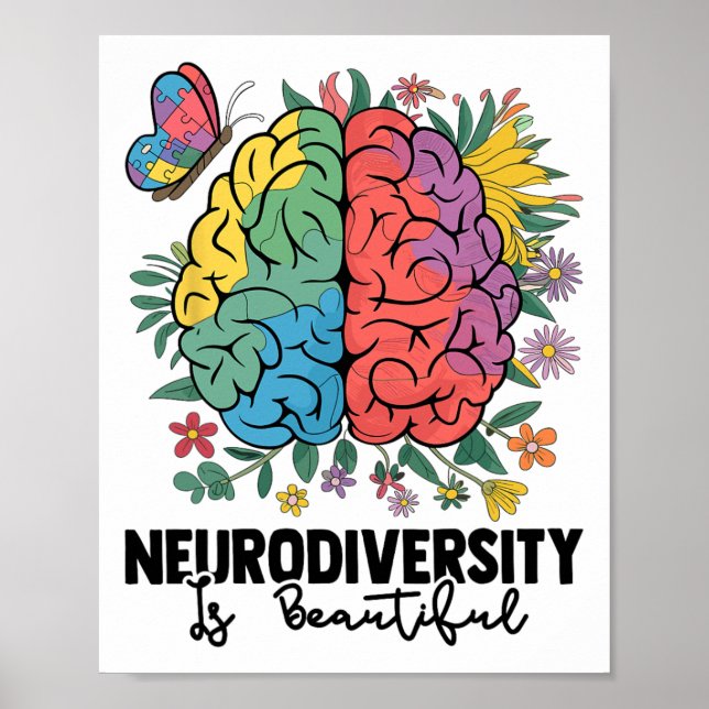 Poster A Neurodiversidade É Um Lindo Autismo Adhd (Frente)