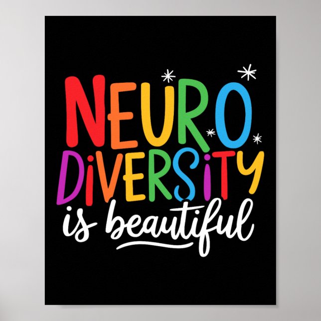 Poster A Neurodiversidade É Um Lindo Autismo Adhd (Frente)