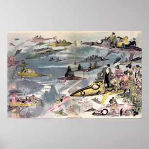 Poster A night at the opera in 2000 by Albert Robida