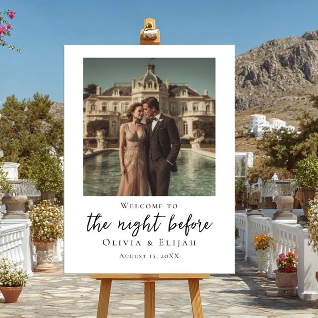 Poster A noite antes da elegante fotografia de boas-vinda (Criador carregado)