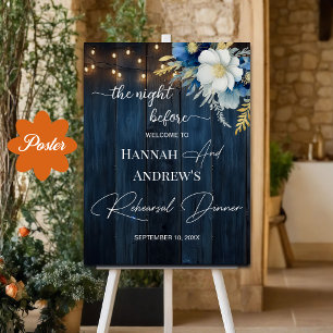 Poster A noite antes do casamento da madeira azul ser bem