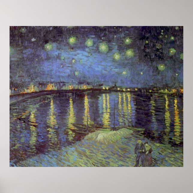 Pôster A noite azul estrelada de Van Gogh sobre a pintura (Frente)