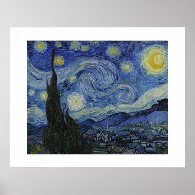 Pôster A Noite Estrelada de Van Gogh (Frente)