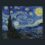 Pôster A Noite Estrelada de Van Gogh<br><div class="desc">Sobre a obra The Starry Night Starry Night (Dutch: De sterrennacht) é uma pintura do artista poste-impressionista holandês Vincent van Gogh. Pintado em junho de 1889, mostra a visão fora da janela do seu quarto sanitário no Santo-Rémy-de-Provence (no sul da França) à noite, embora tenha sido pintado da memória durante...</div>