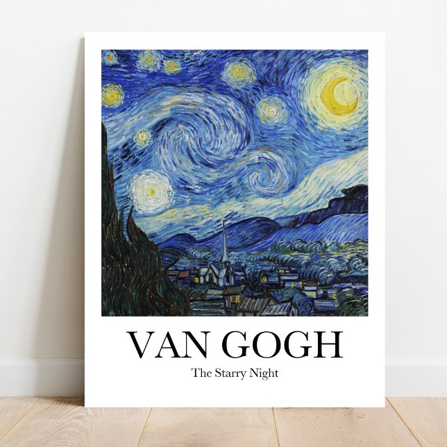 Poster A Noite Estrelada de Vincent van Gogh (
Van Gogh's Starry Night poster - swirling brushstrokes, vibrant colors, iconic moonscape)