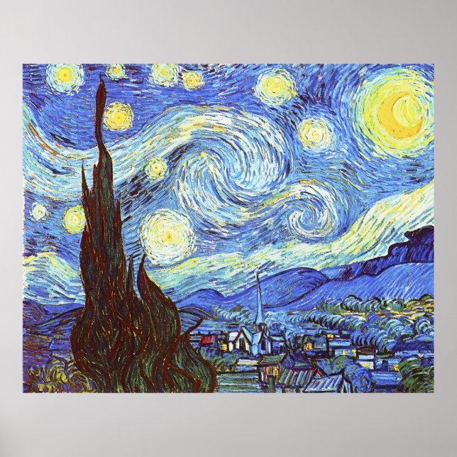Pôster A Noite Estrelada, Vincent van Gogh (Frente)