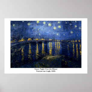 Pôster A noite estrelado de Vincent van Gogh sobre o