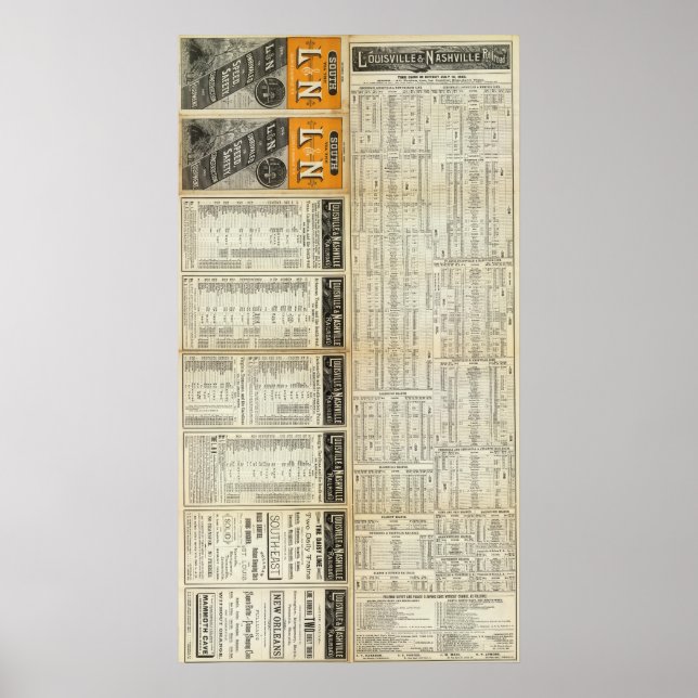 Pôster A norte de Louisville e Nashville Railroad (Frente)
