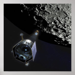 Poster A observação da cratera lunar