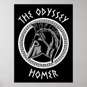 Poster A Odisseia Homero Capacete Grego Mitologia Antiga 