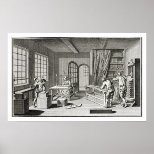 Pôster A oficina de um editor, 'do DES de Encyclopedie