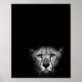 Poster A olhar, Leopardo, fotografia a preto e branco