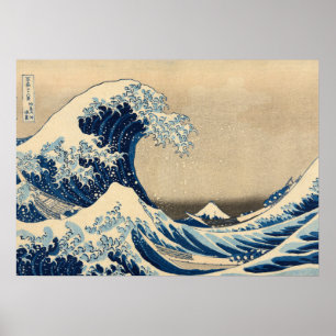 Poster A onda de Excelentes de Katsushika Hokusai