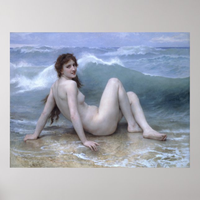 Pôster A onda de William-Adolphe Bouguereau (Frente)