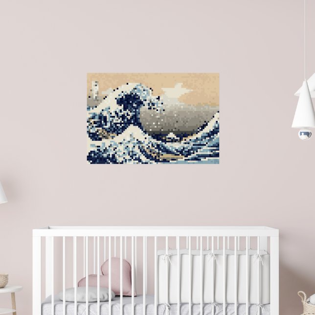 Poster A onda do Excelente de Kanagawa 8 Bit Pixel Art | Zazzle Brasil