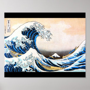 Poster A onda do Excelente de Kanagawa, Hokusai