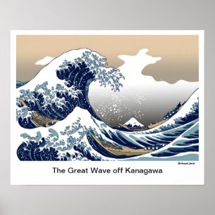 Poster "A onda do Excelente de Kanagawa" por Hokusai