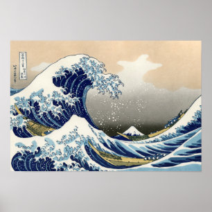 Poster A onda do Excelente em Kanagawa por Hokusai