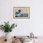 Poster A onda do Excelente na ilustração da safra de Kana<br><div class="desc">escolha qualquer tamanho; impressão de arte de parede e remix de poster da pintura original de Katsushika Hokusai</div>