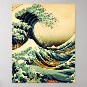 Poster A onda do Excelente no estilo artístico kanagawa