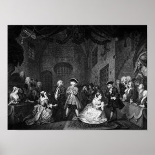 Poster A ópera do mendigo, cena III, ato XI, c.1728