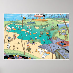 Poster A opinião de olho de pássaros do pântano