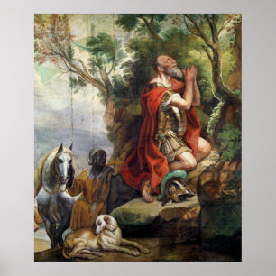 Pôster A oração de Gideon, desenhos animados para uma