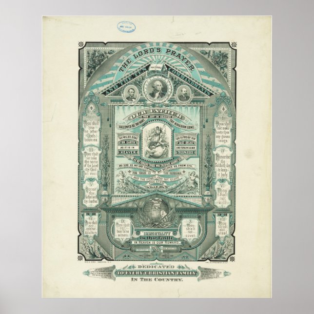 Poster A Oração do Senhor e os Dez Mandamentos (Frente)