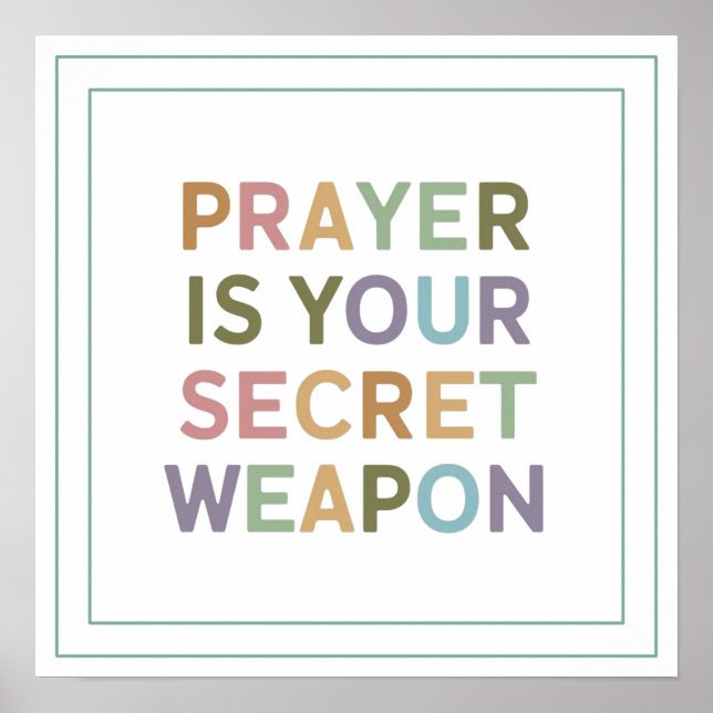 Poster A Oração É Sua Arma Secreta Força Espiritual (Frente)