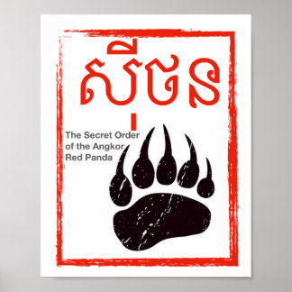 Poster A Ordem Secreta do Logotipo Angkor Red Panda