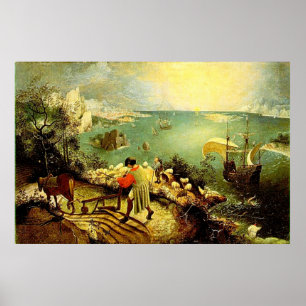 Pôster A paisagem de Bruegel com a queda de Ícaro - 1558
