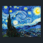 Poster A Paisagem de Vincent Van Gogh, na Noite Estrelada<br><div class="desc">Um dos mais conhecidos quadros de óleo do artista Poste-impressionista holandês Vincent van Gogh é sua obra-prima Impressionista "A Noite Estrelada" (1889), uma pintura sonhadora da paisagem noturna, é representada nesta bela impressão de poster. O artista Poste-impressionista holandês Vincent van Gogh criou uma pintura a óleo na canvas chamada The...</div>