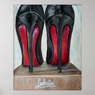 Pôster A parte inferior vermelha de Louboutin coloca
