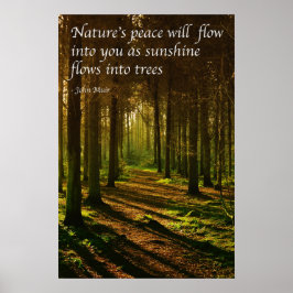 Poster A paz da natureza fluirá para a sua citação J Muir
