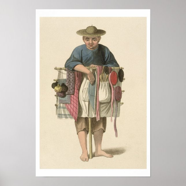 Poster A Pedlar, plate 17 from 'The Costume of China', en (Frente)