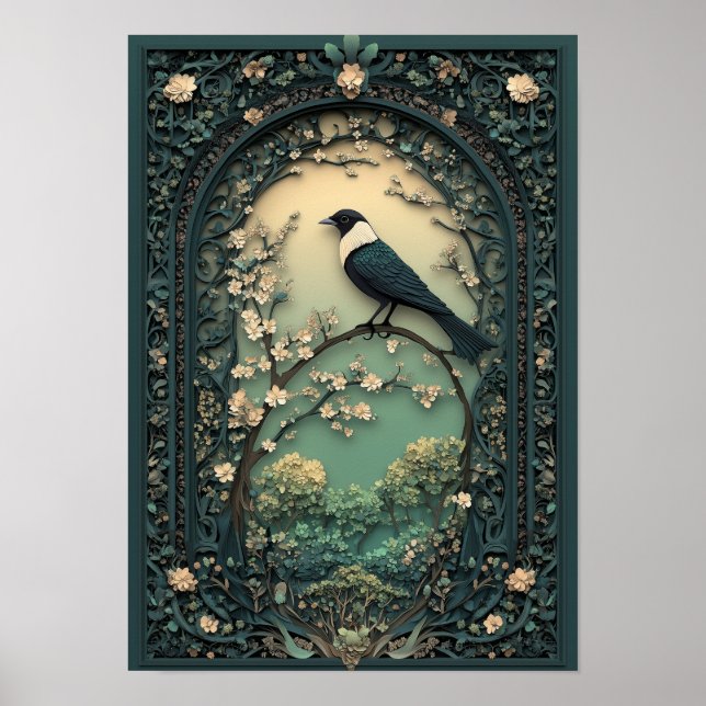 Poster A Pega | Floresta de Dia da Arte de Primavera (Frente)