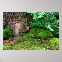 Poster A pequena casa mágica de madeira de árvore curando