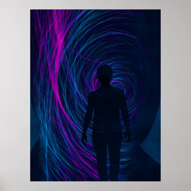 Poster  A person finds themselves lost in the algorithm (Frente)