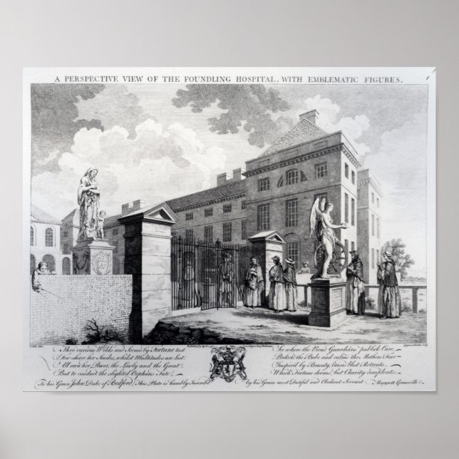 Poster A perspective view of the Foundling Hospital (Frente)